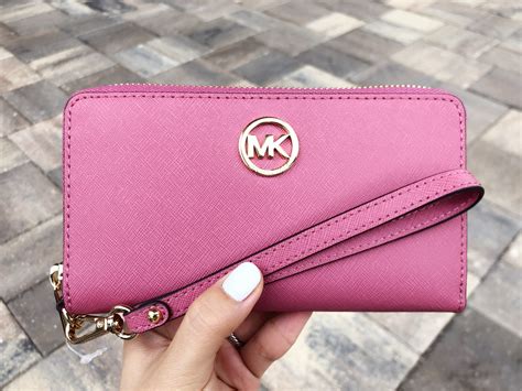 michael kors pink wristlet wallet|michael kors wristlet clearance.